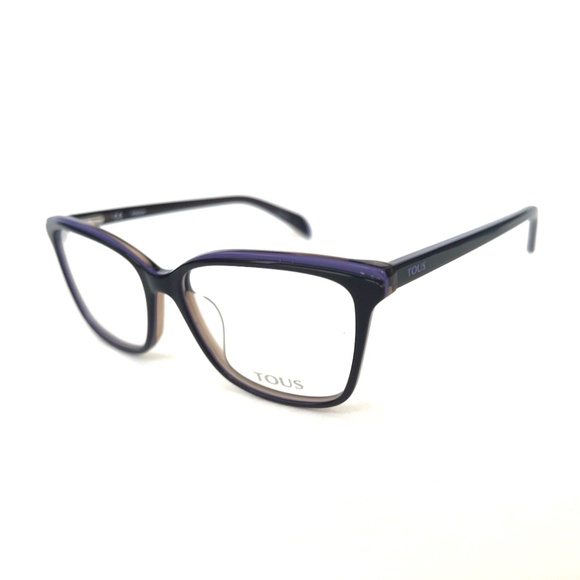 TOUS Eyeglasses VTOA35 Color 0D90 Dark Brown with Purple Accents Size 54 16 135 - Picture 4 of 12